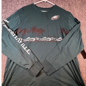 New! Margaritaville Philadelphia Eagles Long Sleeve T Shirt Men's XL Palm Tree